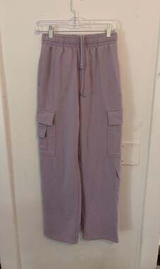 Garage Lavender Fleece Multi-Pocket Cargo Sweatpants Size XS